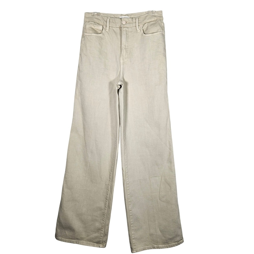 Good American Good Skate Jeans Womens 6/28 / Fits-29/34 Bone High Rise Wide Leg